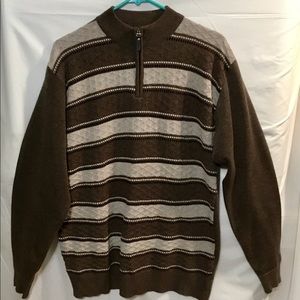 Chereskin Brown Striped 1/4 Zip Sweater